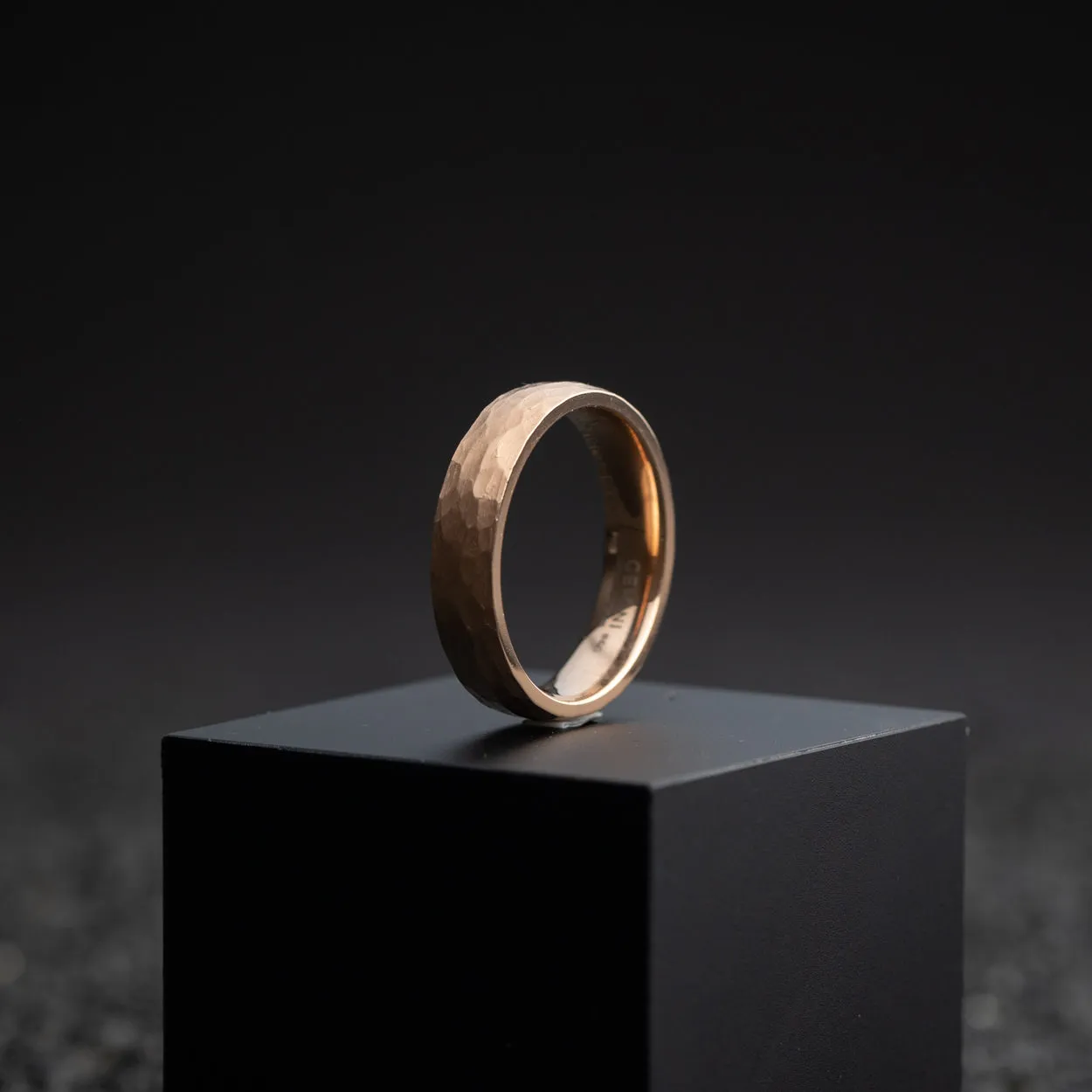 5mm Titanium ring with faceted bronze finish