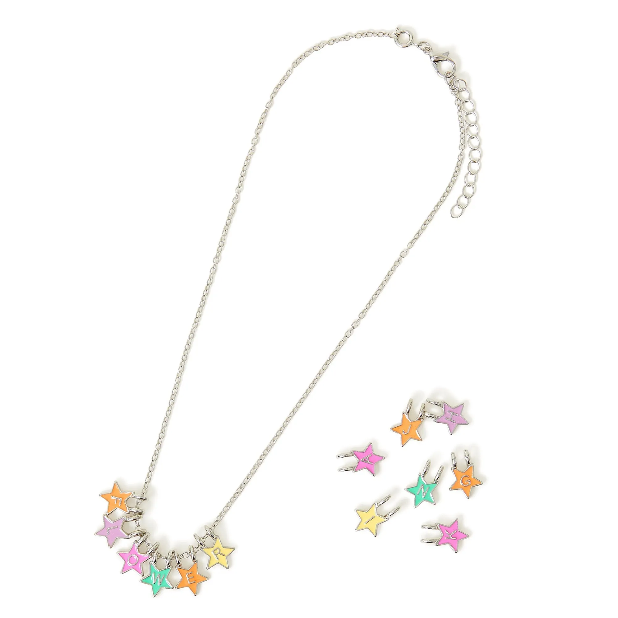 Accessorize London Girl's Star Charm Make Your Own Necklace Set