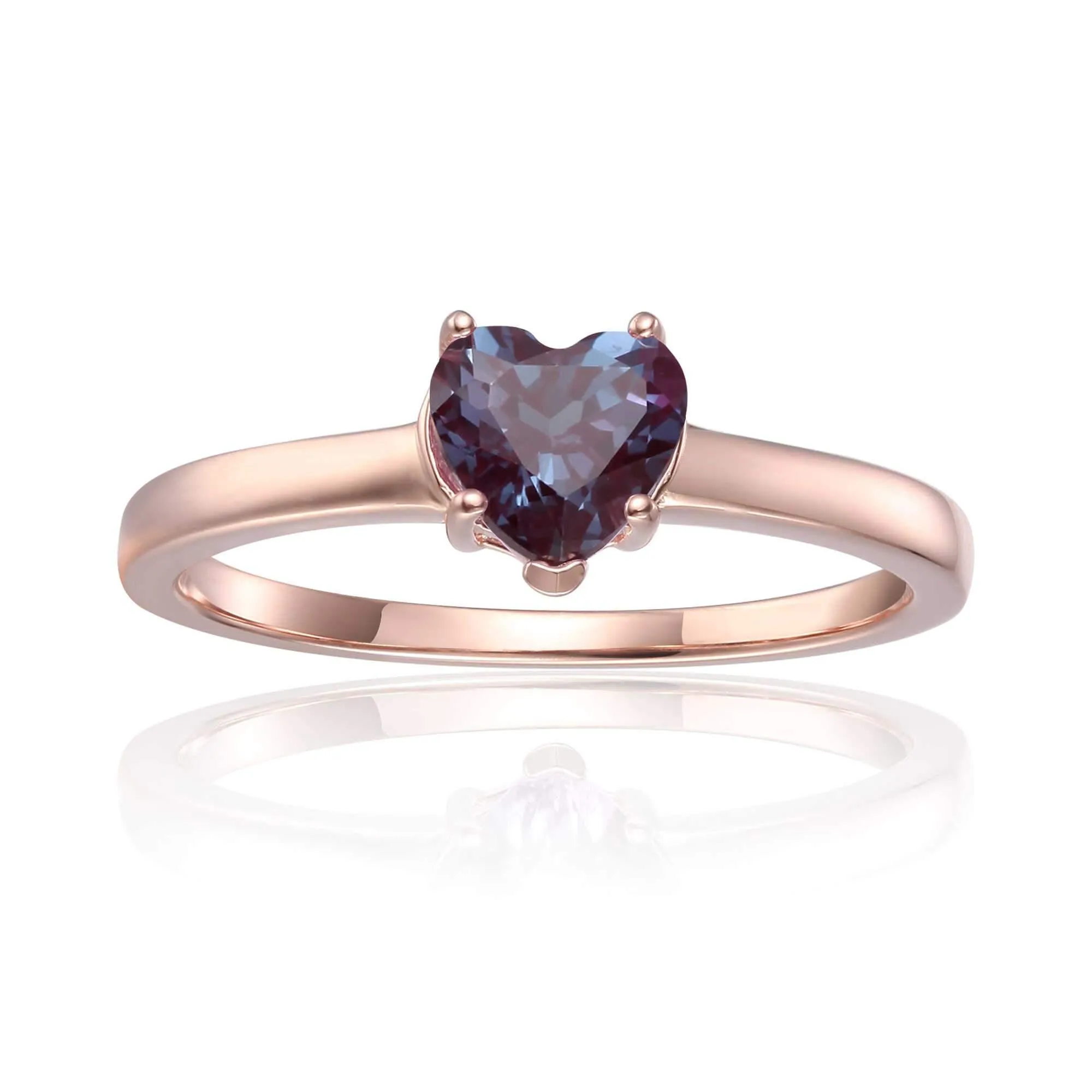 Alexandrite Solitaire Heart Ring