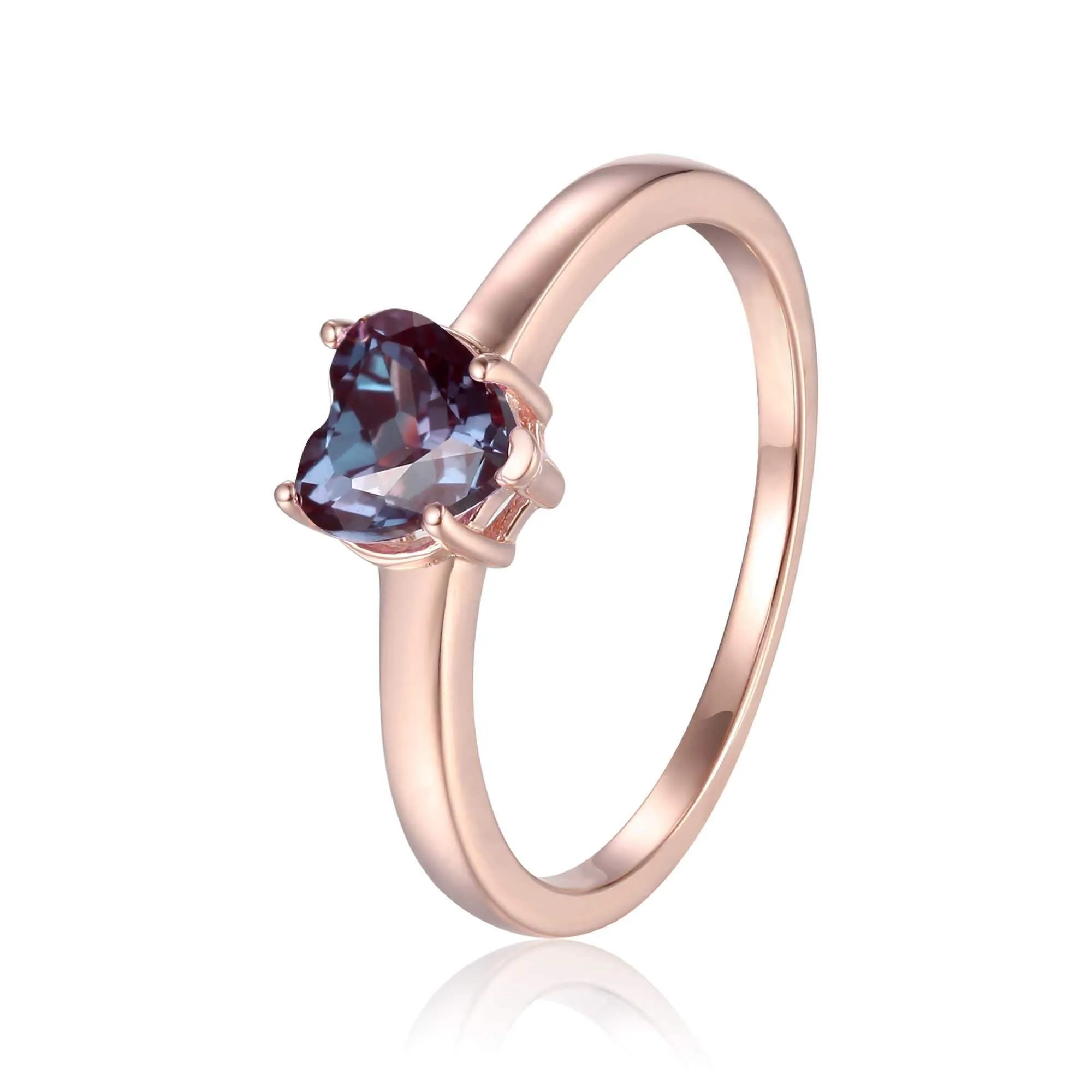 Alexandrite Solitaire Heart Ring