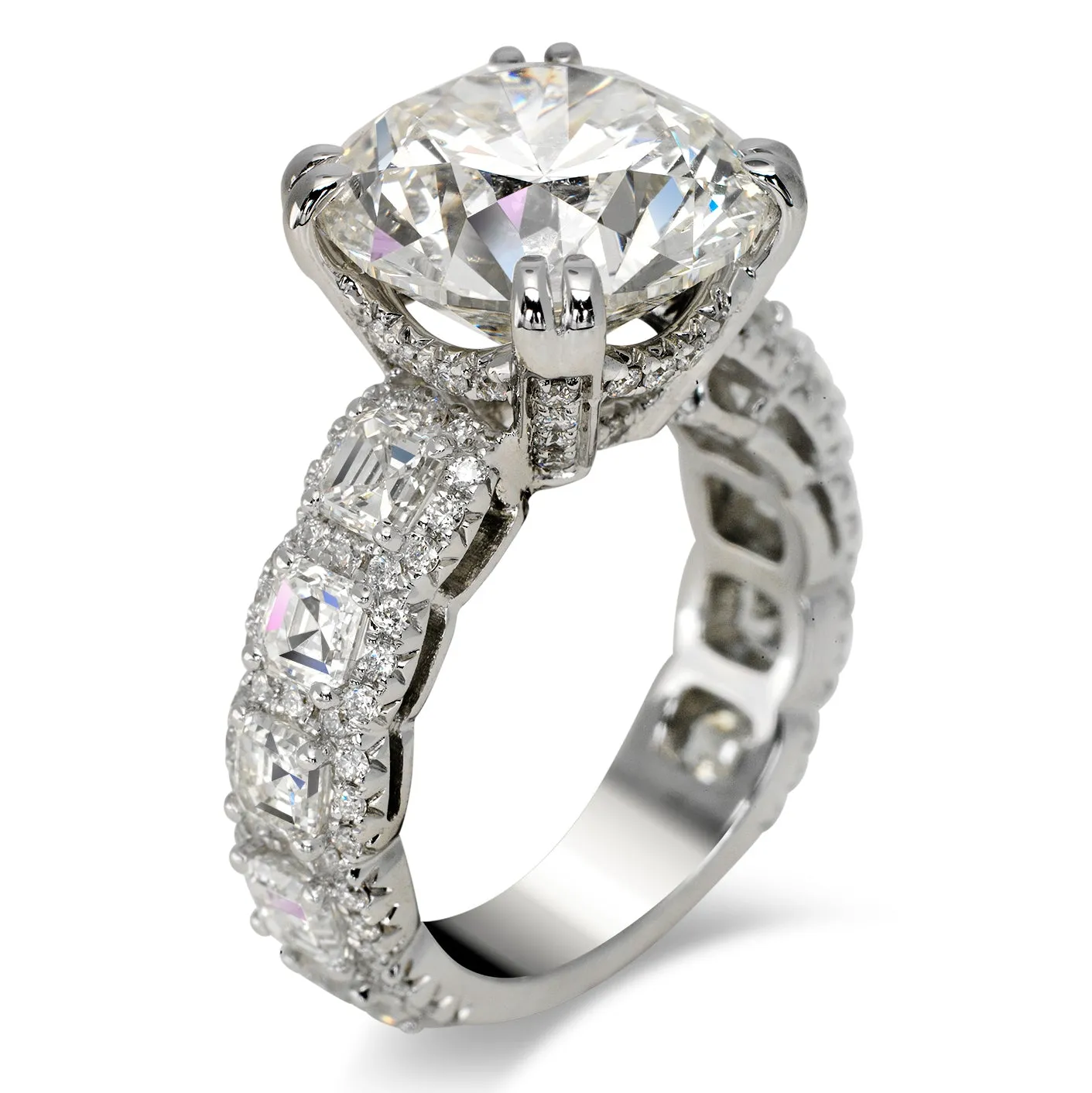 AMAR 11 CARAT ROUND CUT G COLOR VS1 CLARITY DIAMOND ENGAGEMENT RING 18K WHITE GOLD CERTIFIED 7 CT G VS1 BY MIKE NEKTA