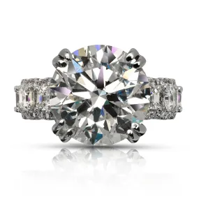 AMAR 11 CARAT ROUND CUT G COLOR VS1 CLARITY DIAMOND ENGAGEMENT RING 18K WHITE GOLD CERTIFIED 7 CT G VS1 BY MIKE NEKTA