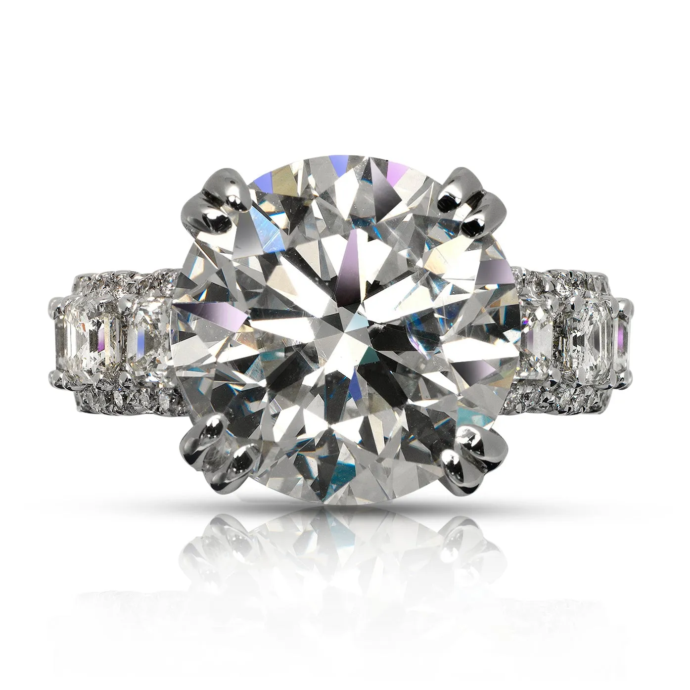 AMAR 11 CARAT ROUND CUT G COLOR VS1 CLARITY DIAMOND ENGAGEMENT RING 18K WHITE GOLD CERTIFIED 7 CT G VS1 BY MIKE NEKTA