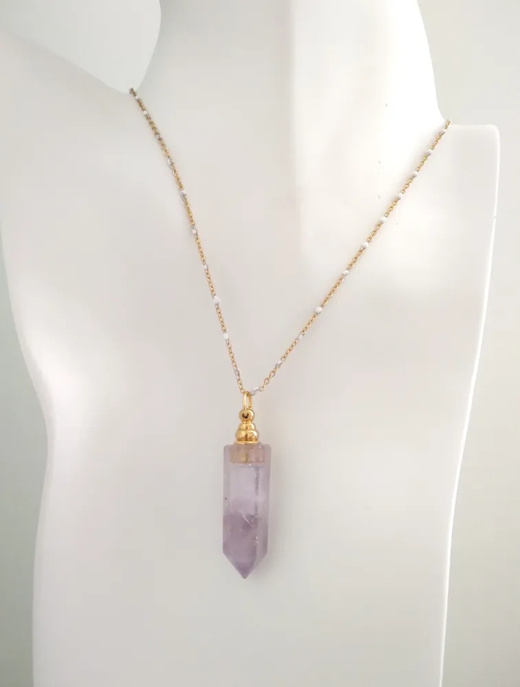 Amethyst Stalactite Essential Oil Bottle Pendant