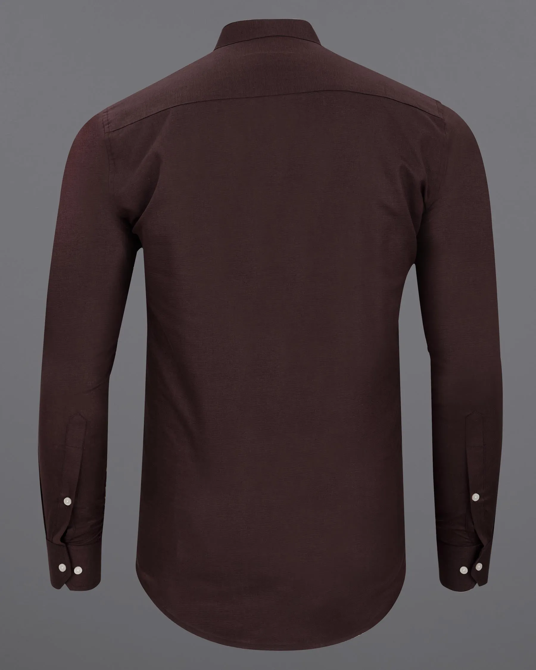 Aubergine Brown Luxurious Linen Shirt