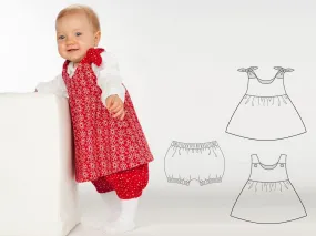 Baby twin set pants   tunic dress sewing pattern ebook pdf LIPSIA   ELISA