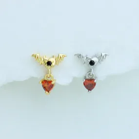 Bat Heart Drop Earring