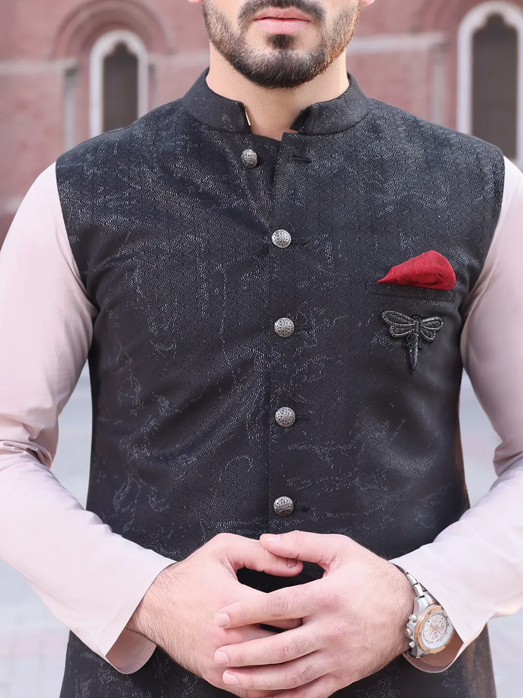 Black Blended Waistcoat - AL-WC-346