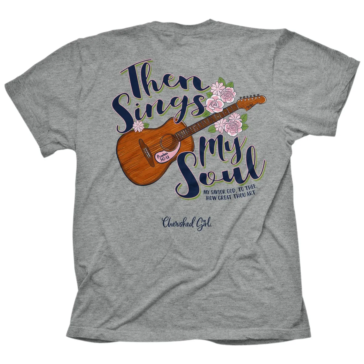 Cherished Girl Sings My Soul Guitar Christian T-Shirt