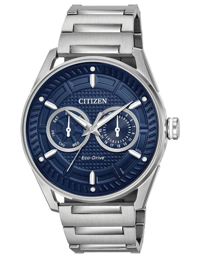 Citizen DRIVE CTO Mens Day/Date Watch - Blue Dial - Stainless - Bracelet