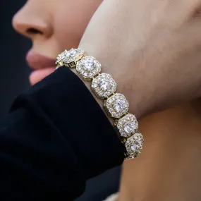 Clustered Tennis Bracelet in Yellow Gold