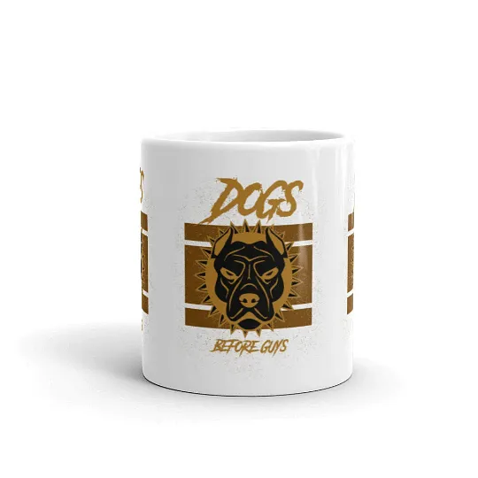 Coffee Mug With Quote 'Dogs Before Guys' / Ceramic Mug