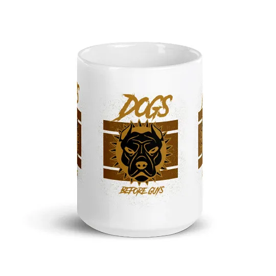 Coffee Mug With Quote 'Dogs Before Guys' / Ceramic Mug