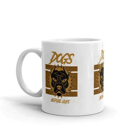 Coffee Mug With Quote 'Dogs Before Guys' / Ceramic Mug