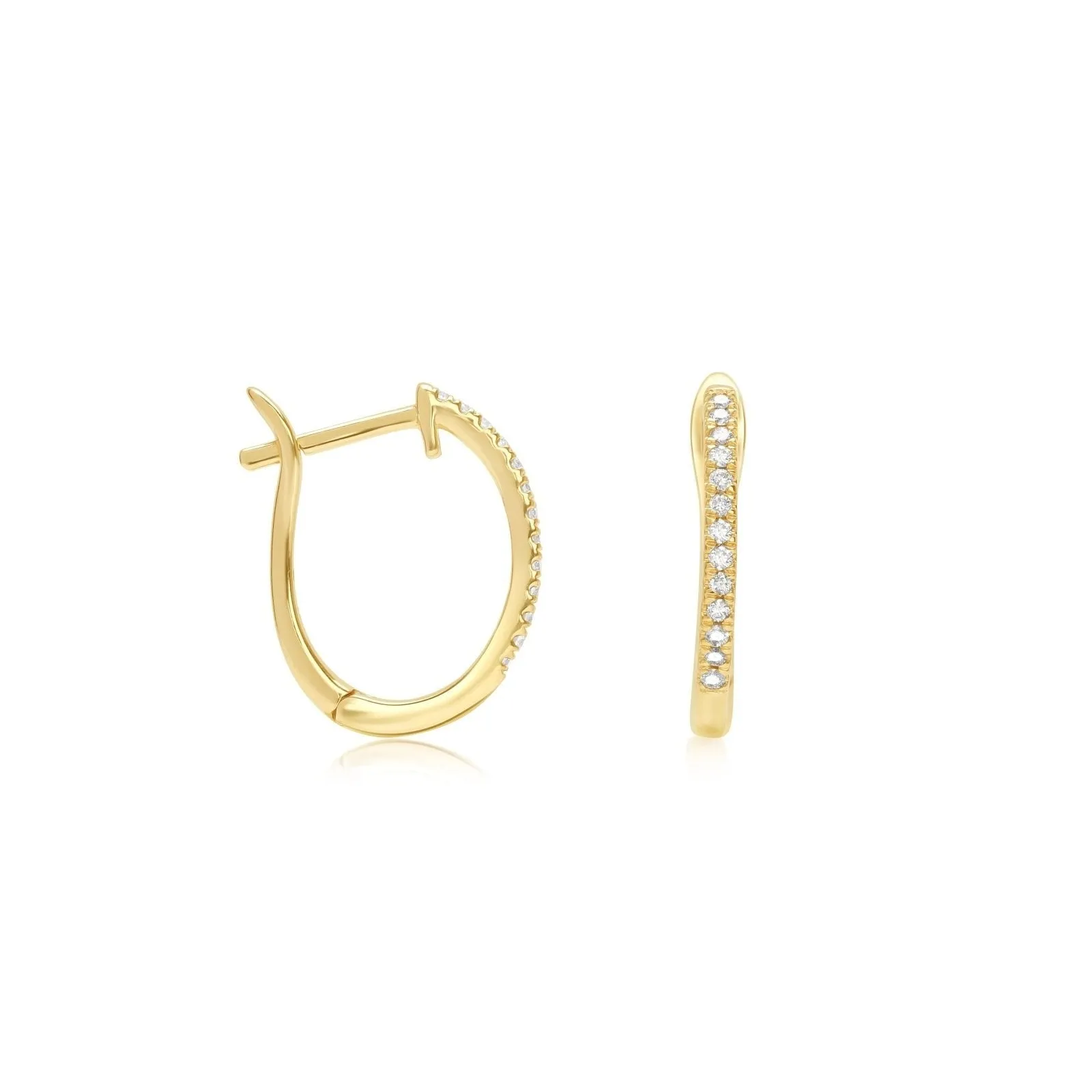 Dainty Diamond Hoop Earrings