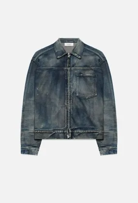 Denim Zip Blouson / Dark Indigo