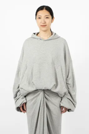 Draped Hoodie Grey Melange