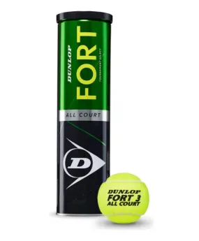 Dunlop Tennis Ball Fort All Court Tube of 4 Yellow Balls