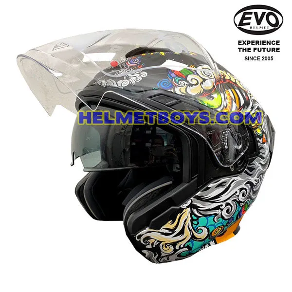 EVO RS9 Motorcycle Sunvisor Helmet LION DANCE