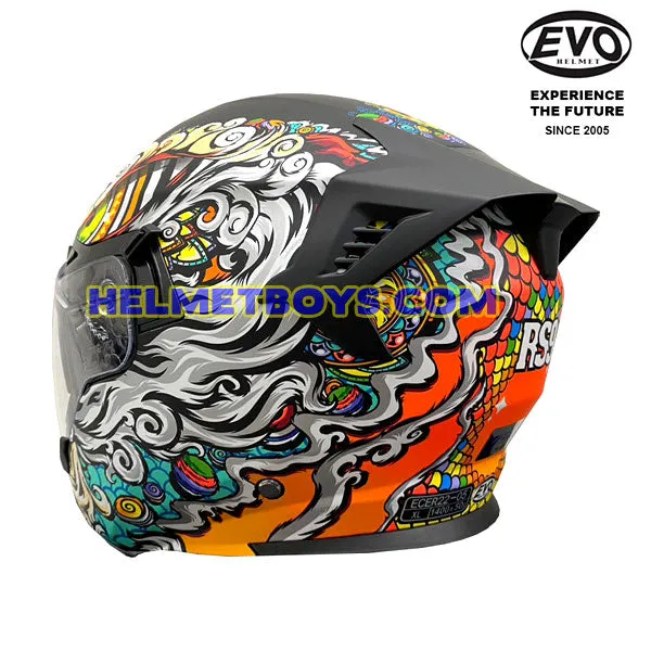 EVO RS9 Motorcycle Sunvisor Helmet LION DANCE