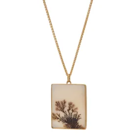 Gabriella Kiss 18k Square Dendritic Agate Pendant Necklace