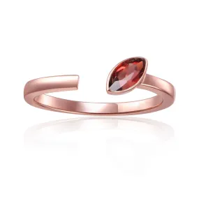 Garnet Marquise Open Ring