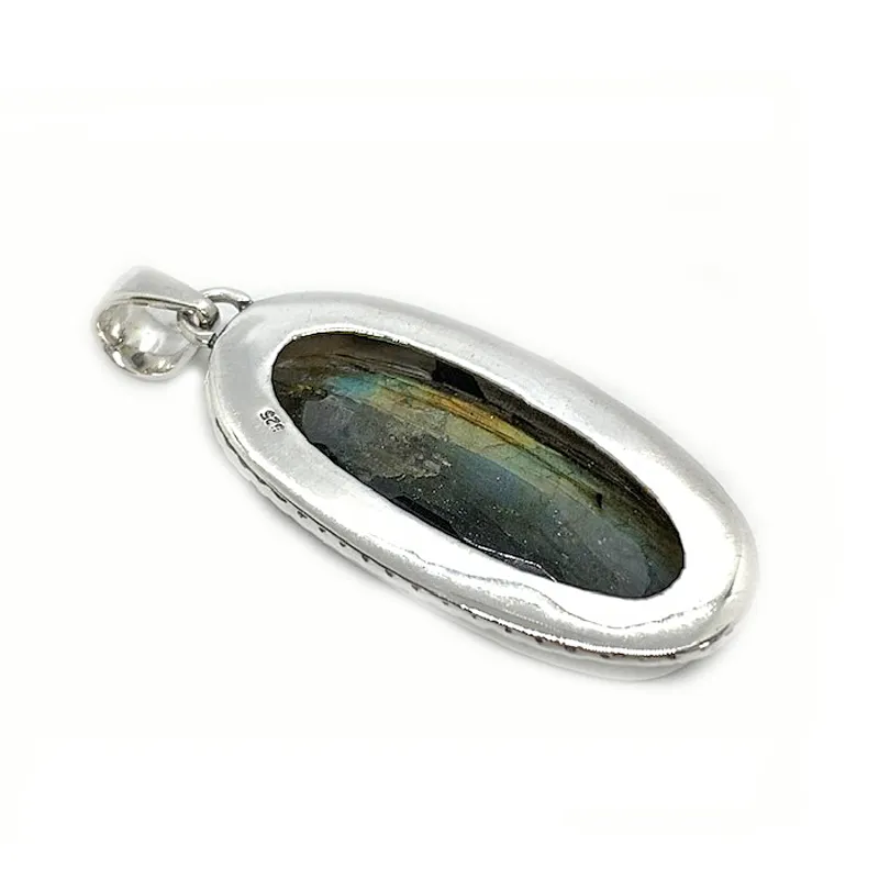 Khushi Labradorite Oval Bohemian Pendant