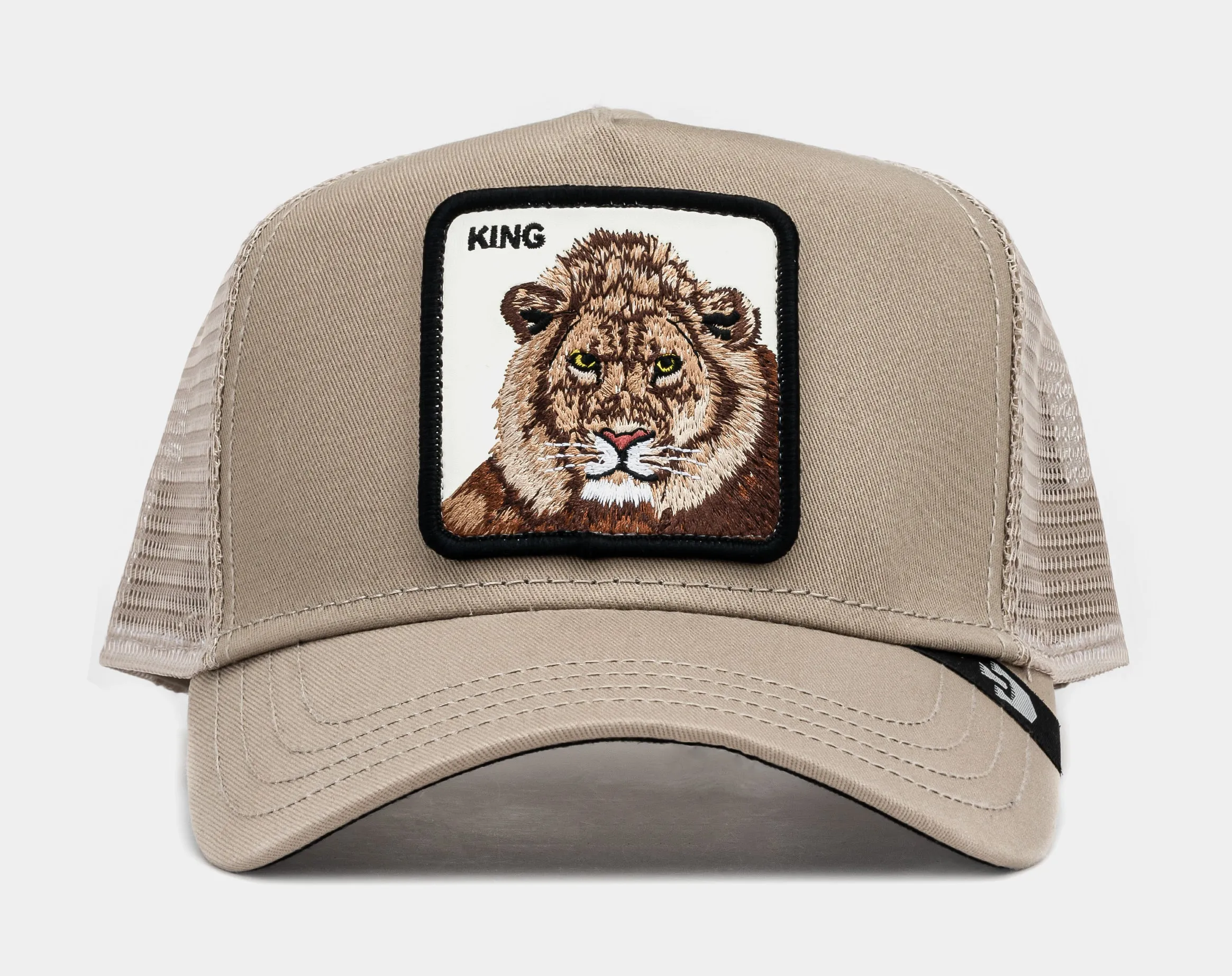 King Lion 14x14 Trucker Mens Hat (Khaki/Brown)