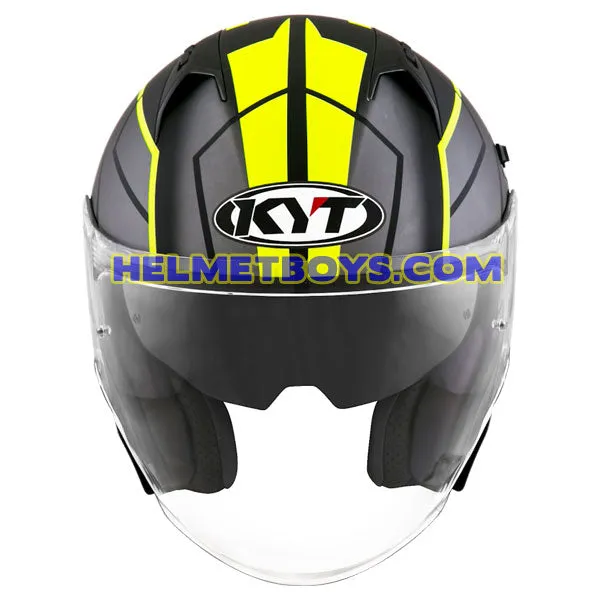 KYT NFJ Motorcycle Sunvisor Helmet MOTION FLUO