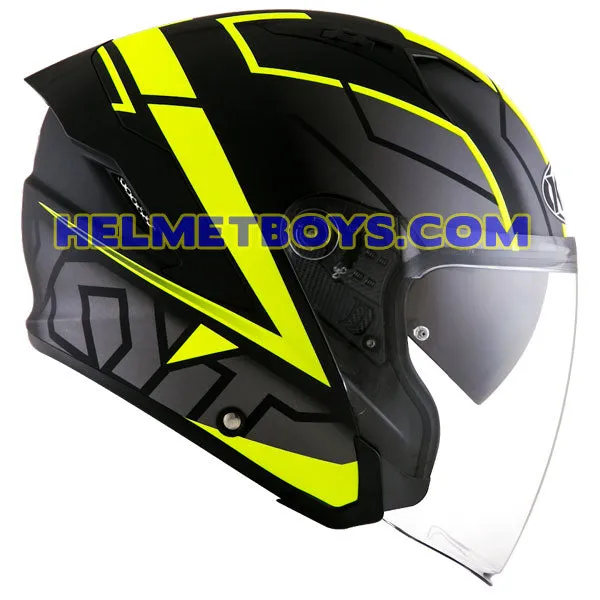 KYT NFJ Motorcycle Sunvisor Helmet MOTION FLUO