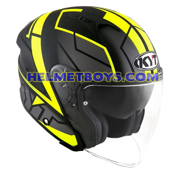 KYT NFJ Motorcycle Sunvisor Helmet MOTION FLUO