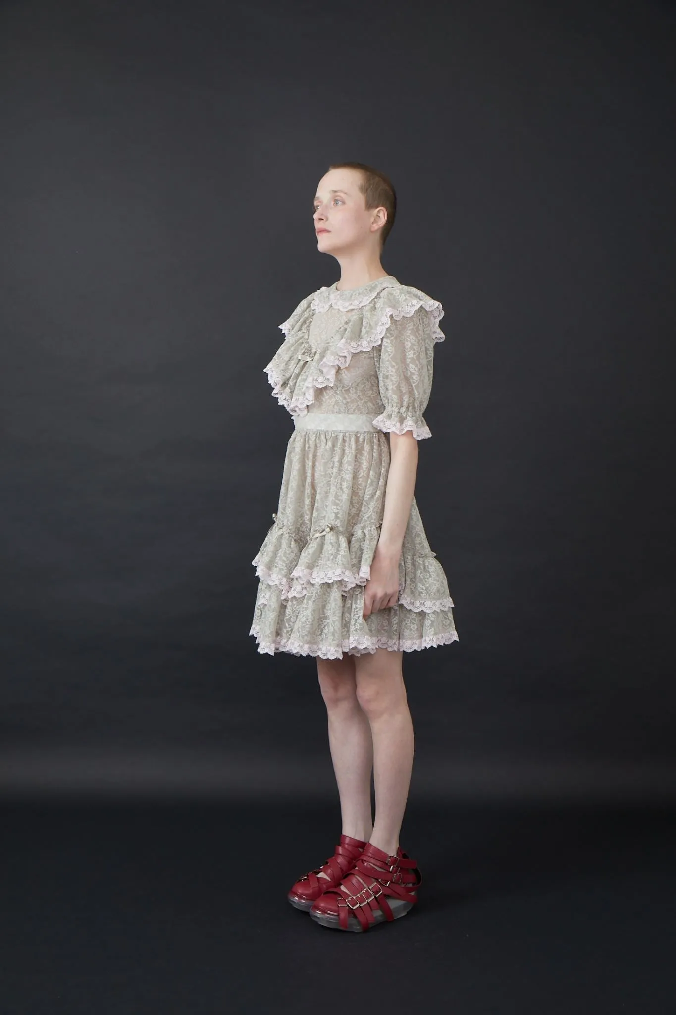 Lace Lolita Dress / Beige pink