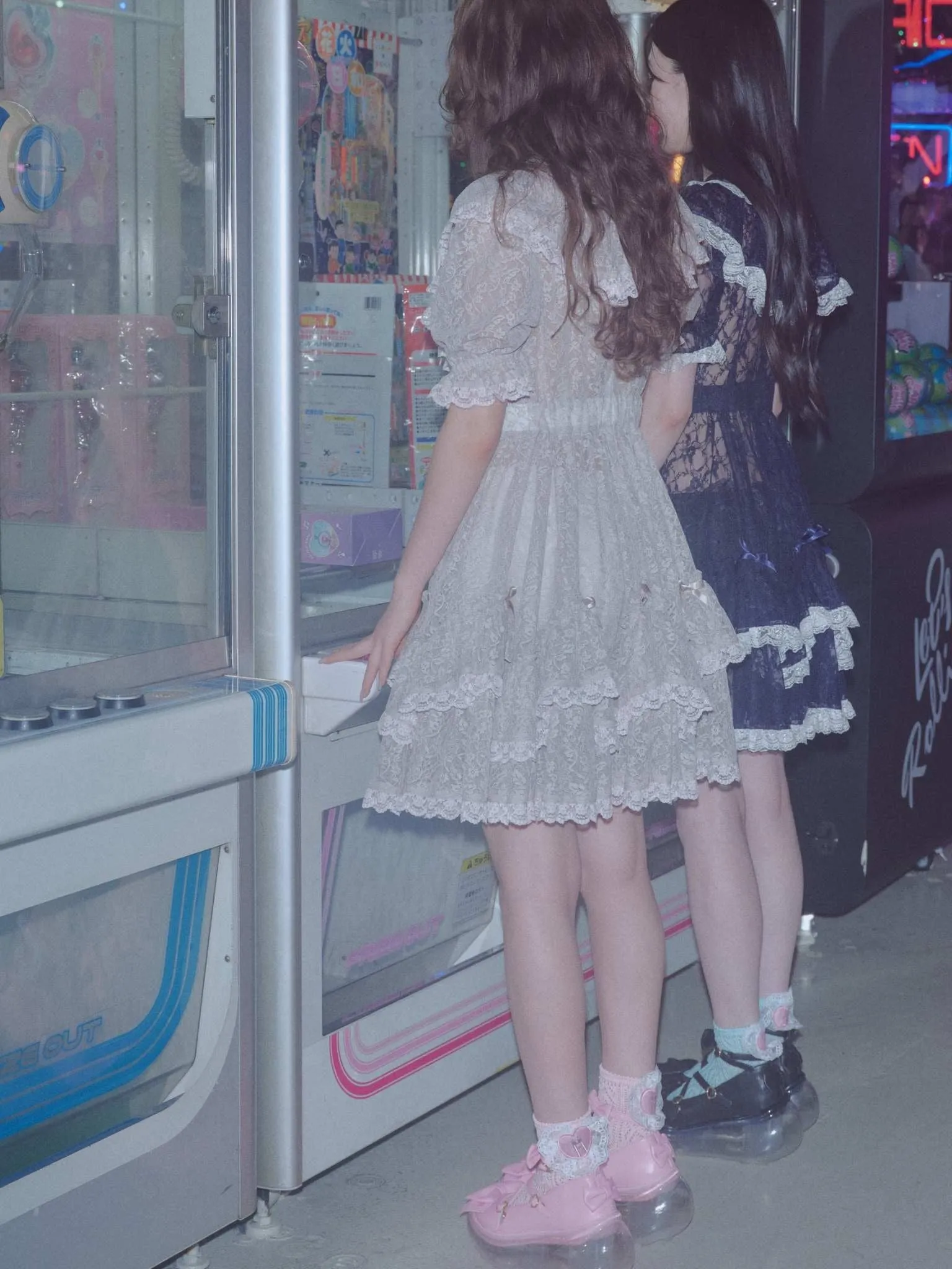 Lace Lolita Dress / Beige pink