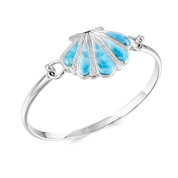 Larimar Mermaid's Oyster Shell Converta Bangle