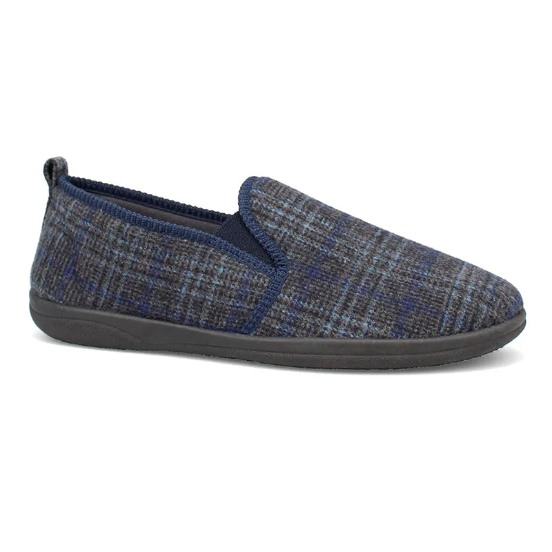 Lewis Men's Check Detail Warm Lined Slipper