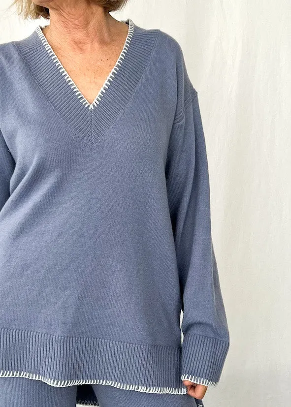 Luna Knit Top - Blue