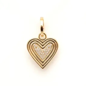 Make Your Move Pave Heart Hinged Charm