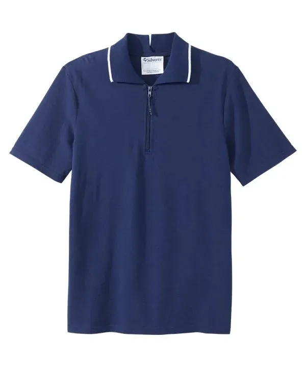 Men’s Zip Polo Shirt with Back Overlap