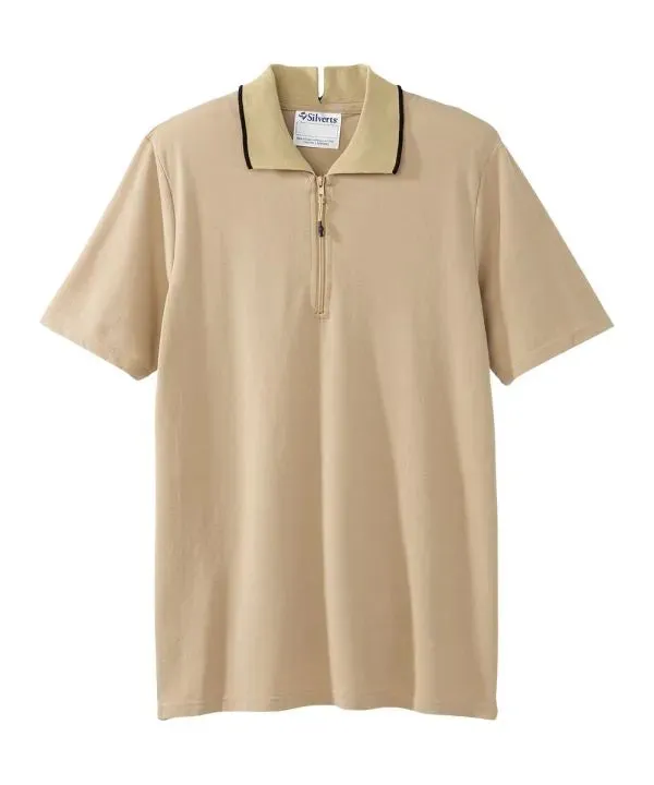 Men’s Zip Polo Shirt with Back Overlap