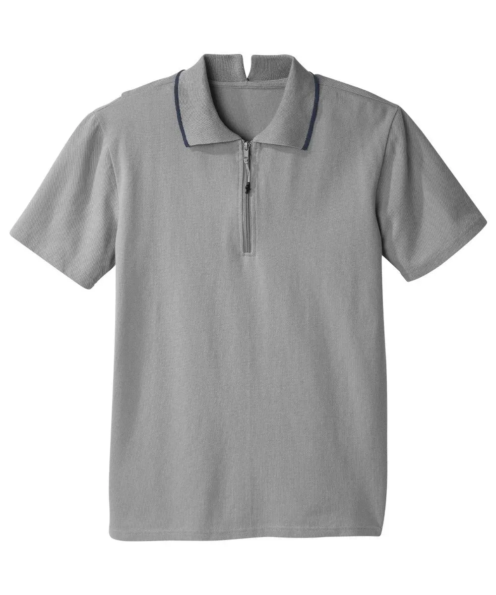 Men’s Zip Polo Shirt with Back Overlap