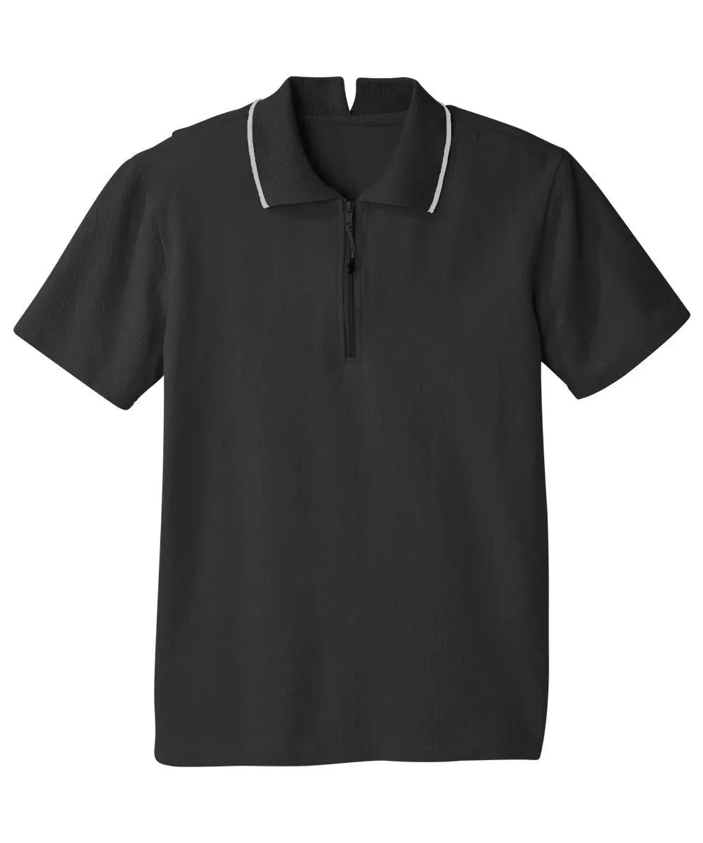 Men’s Zip Polo Shirt with Back Overlap