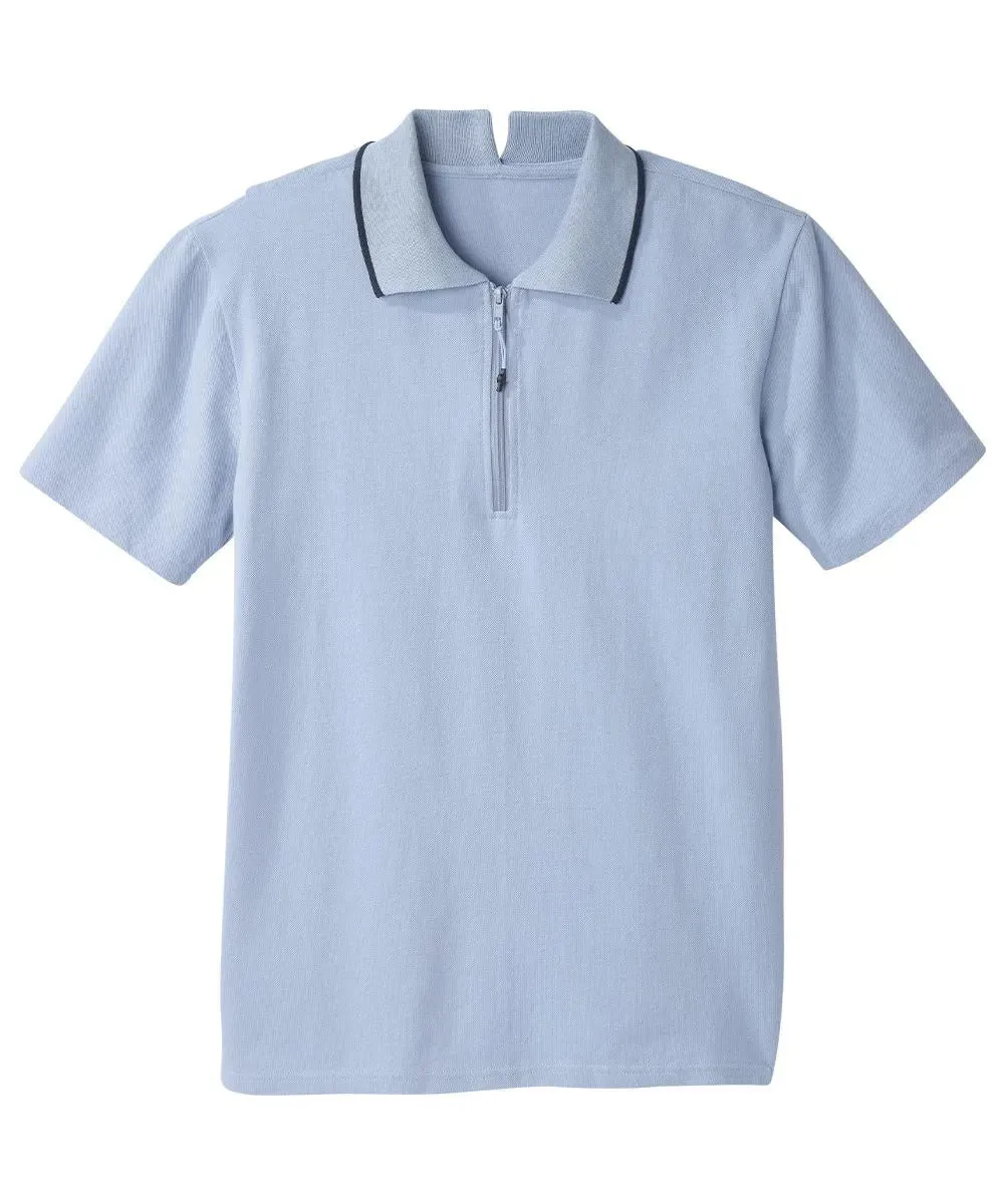 Men’s Zip Polo Shirt with Back Overlap