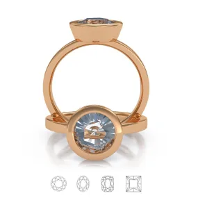 Minimal Wide Low-Profile Bezel Set Solitaire Engagement Ring - Setting only