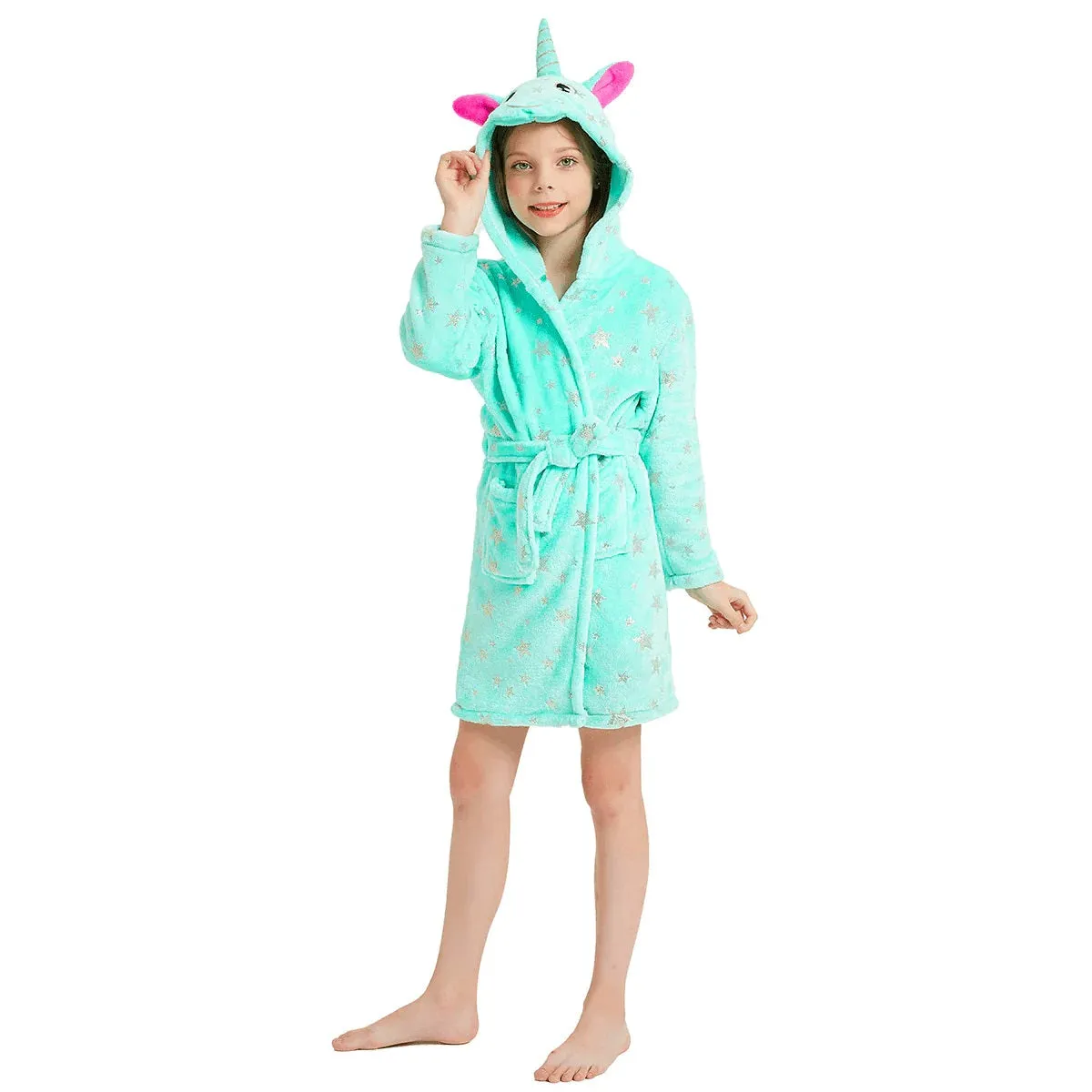 Mint Unicorn Kids Bathrobe