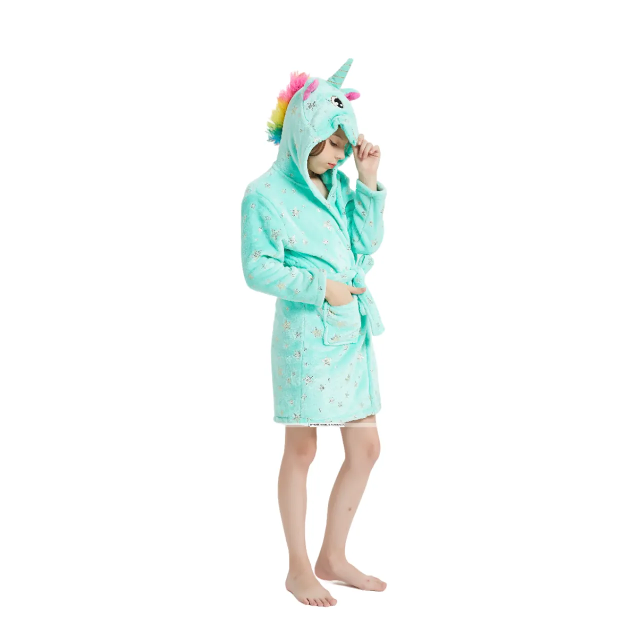 Mint Unicorn Kids Bathrobe