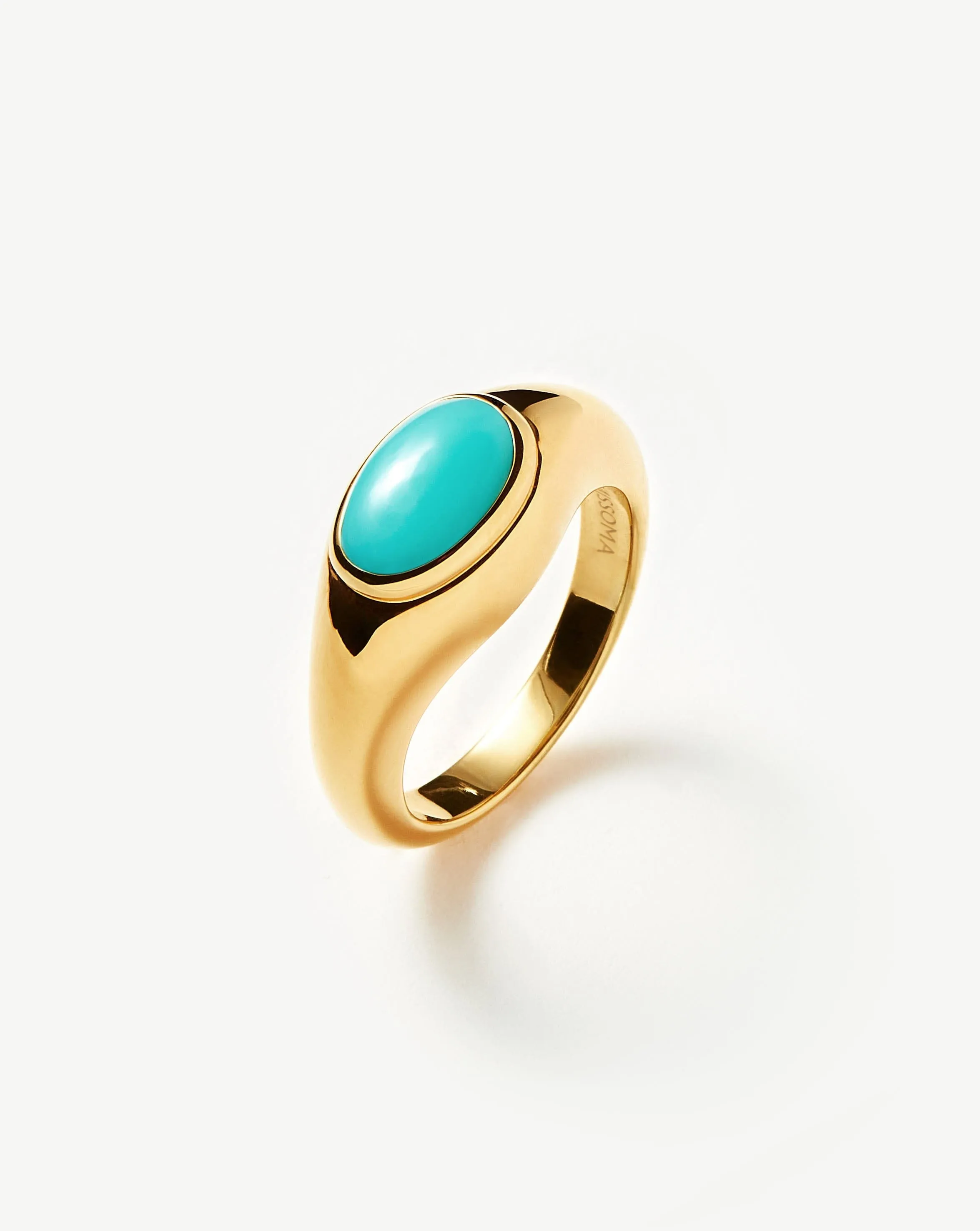 Molten Gemstone Ring | 18ct Gold Plated Vermeil/Turquoise