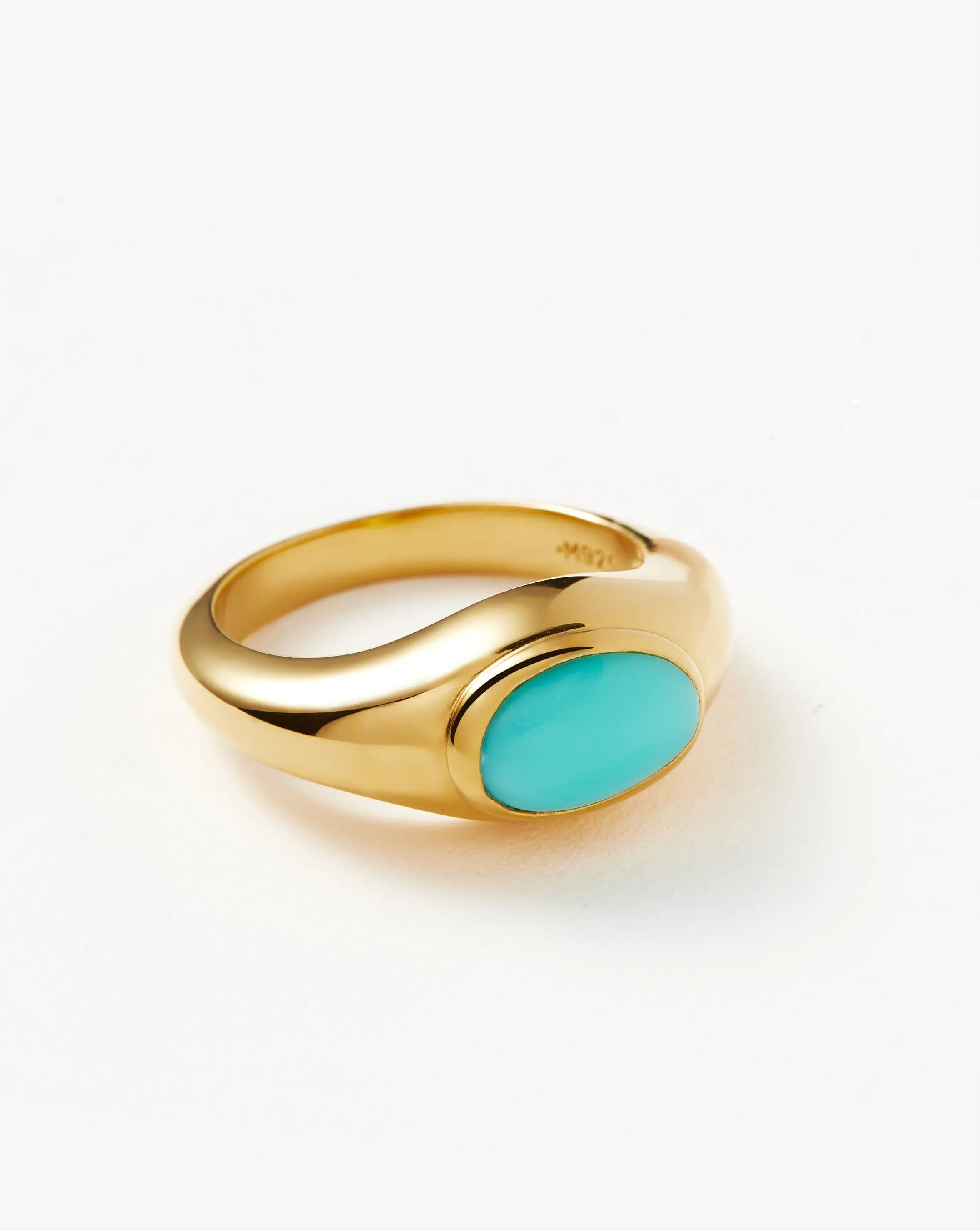 Molten Gemstone Ring | 18ct Gold Plated Vermeil/Turquoise