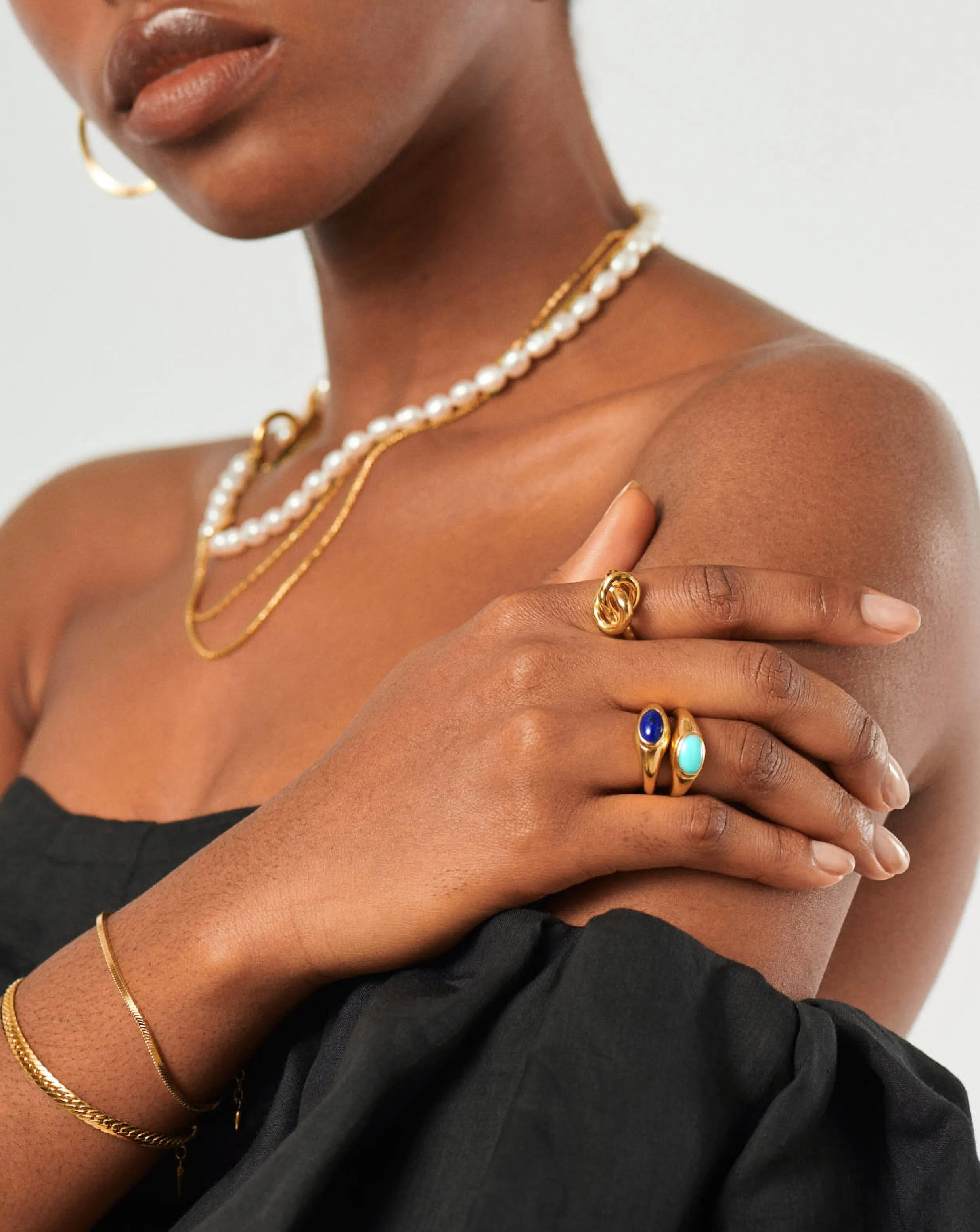 Molten Gemstone Ring | 18ct Gold Plated Vermeil/Turquoise