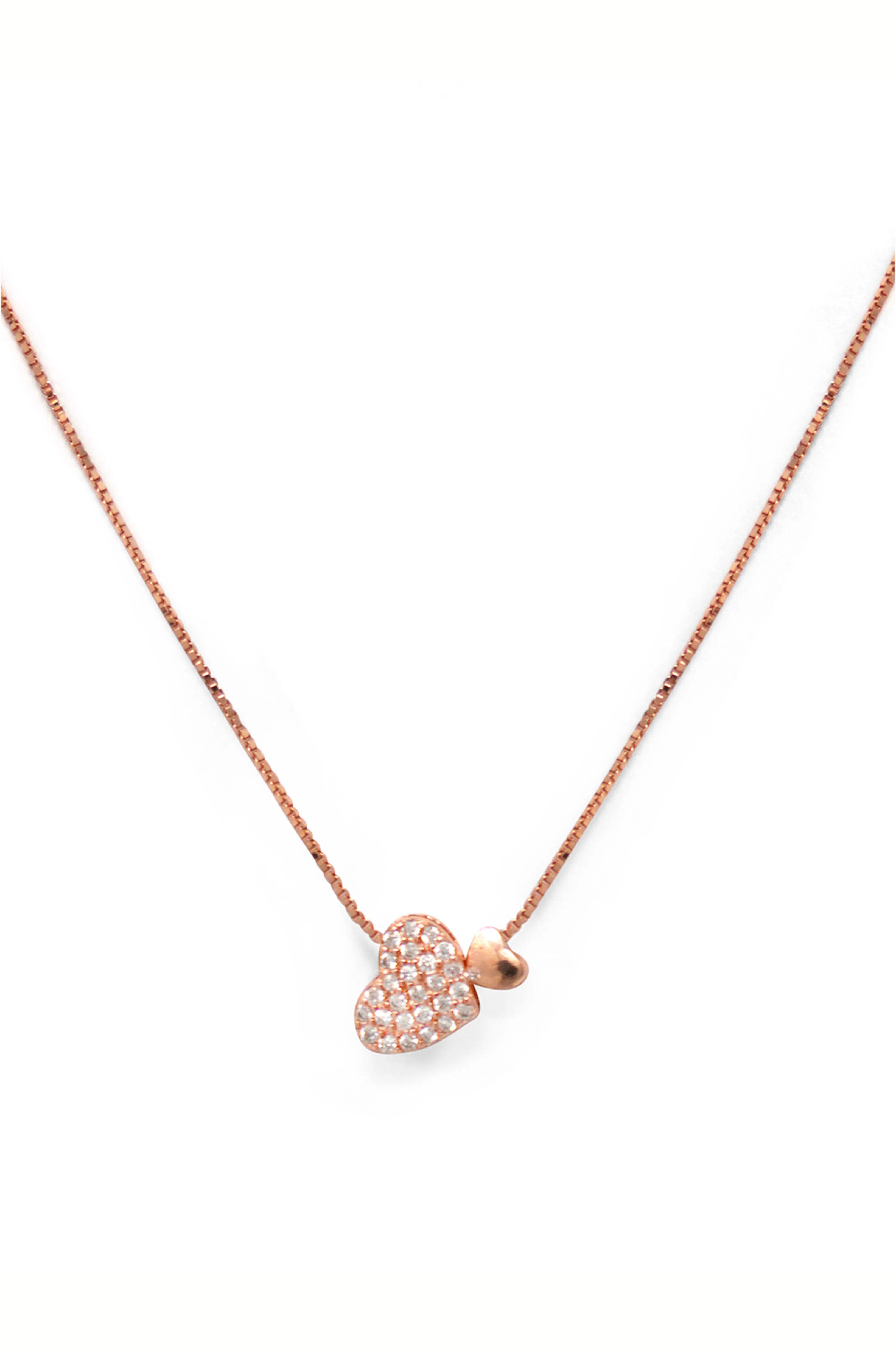 Moving Towards Love Rose Gold Plated Sterling Silver Chain Necklace