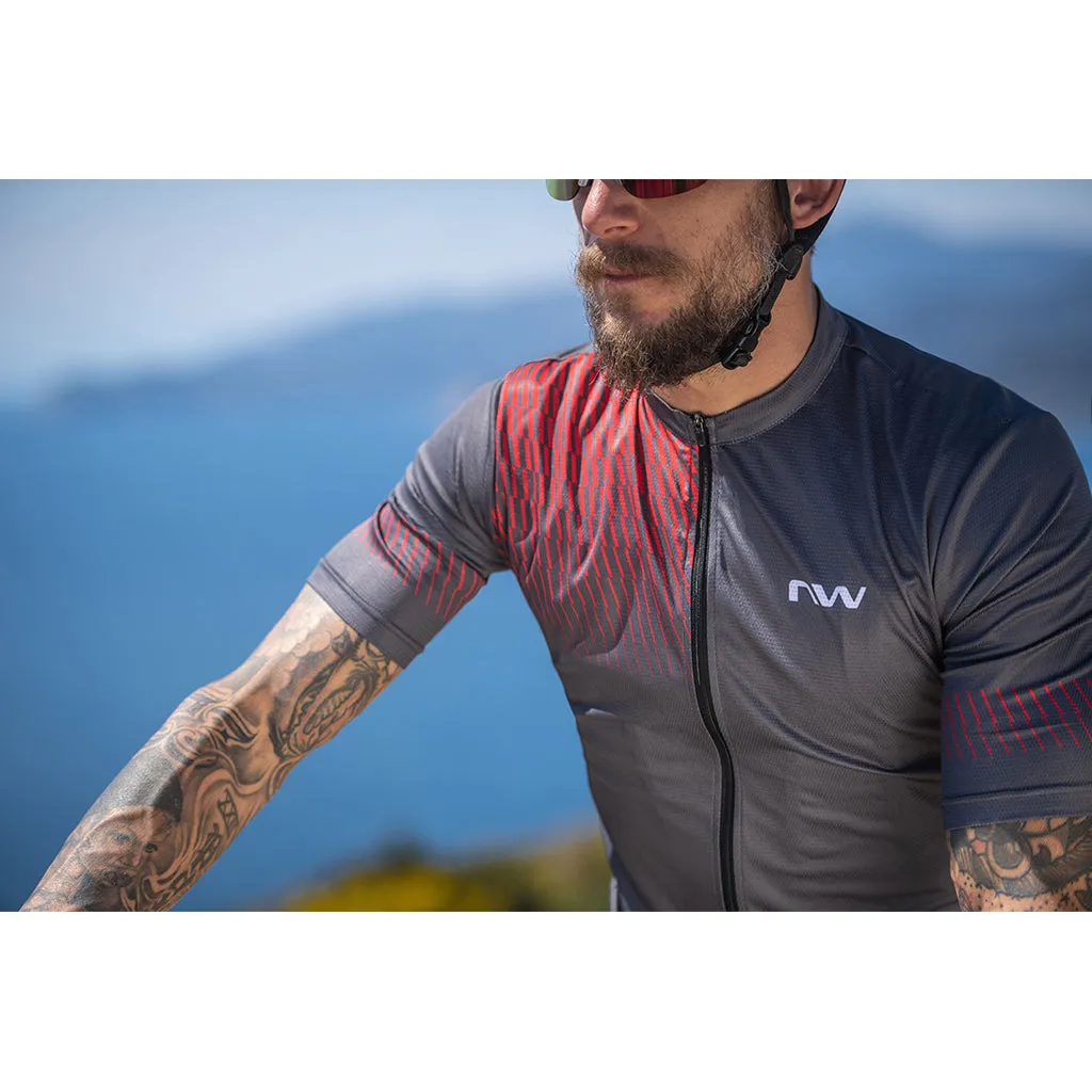 Northwave Origin Jersey - Dark Grey/Red